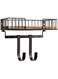 Azonee Wall Hooks with Shelf, Wood Coat Rack with Shelf Wall-Mounted, Entryway Hanging Shelf with Metal Hooks for Clothes Hats Towel Purse Robes, Bathroom Mudroom Bedroom Kitchen