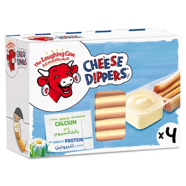 The Laughing Cow Cheese Dippers Cheese and Breadstick Snack, 35g Pack of 4