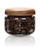 Glass Food Storage Containers, Small Coffee Jars, Kitchen Serving Food Storage Canister with Sealed Wooden