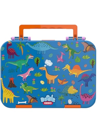 Doodle Kiddo&reg; Dinosaur Lunch Box for Boys &ndash; Dinosaur Bento Lunch Box Food Carrier   4 Compartments, Leak-Proof, BPA-Free   Freezer, Microwave &amp; Dishwasher Safe