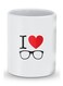 Premium I Love Glasses Designer Mug White/Red