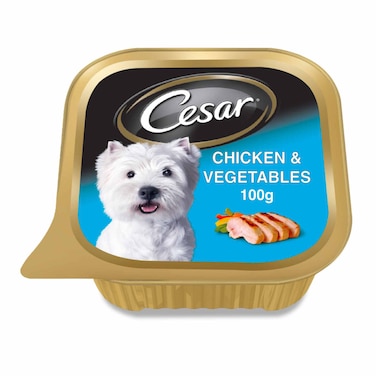 Cesar Dog Food, Chicken and Vegetables Dog Wet Food 100g