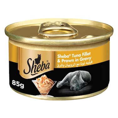 Sheba Cat Food Tuna Filets &amp; Prawn, 85g Can