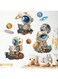 Excefore Cute Cartoon Space Astronaut Wall Stickers, sacinora Cosmic Galaxy DIY Wall Decals Removable Vinyl Peel and Stick for Kids Baby Boy Nursery Living Room Bedroom Children's Room Art Decorations