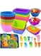 Cadeya 60 Pcs Silicone Lunch Box Dividers, Bento Lunch Box Dividers with Food Picks for Lunch Containers Accessories