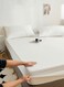 Home King Size Fitted bed sheet 180*200+30 cm with 2 pillow covers, set of 3 pieces, plain white color.