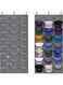 JCZD Baseball Hat Rack, 24 Pocket Over The Door Cap Organizer with Clear Deep Pockets to Display Baseball Caps Collection, Complete with 3 Over Door Hooks (Dark Grey)