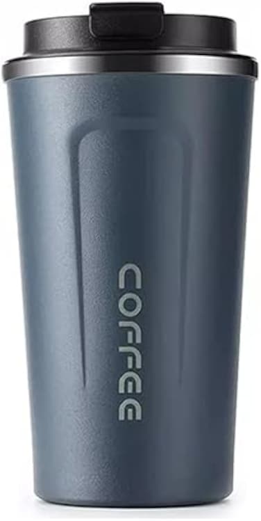 17oz Travel Coffee Mug, Insulated Stainless Steel Tumbler With Leakproof Spill-Proof Lid, Double-Walled Vacuum Cup For Hot &amp; Cold Drinks, Reusable Coffee Mug For Men &amp; Women (Blue)