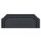 Upholstered Bed Headboard with Padded Fabric Finish, Layered Border Design, RCW03, Dark Grey