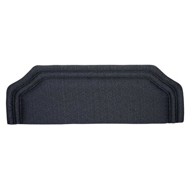 Upholstered Bed Headboard with Padded Fabric Finish, Layered Border Design, RCW06, Dark Grey