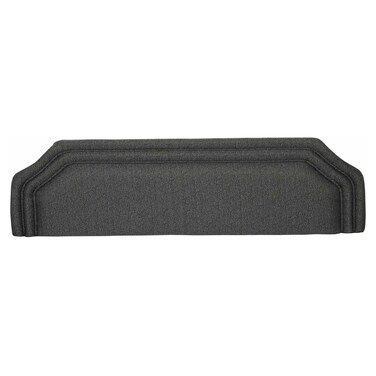 Upholstered Bed Headboard with Padded Fabric Finish, Layered Border Design, RCW07, Dark Grey