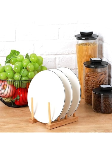 Blueberry 3-Slot Detachable Dish Drainer Rack Brown 14X5X5 Centimeter
