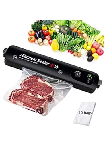 Dubai Gallery Vacuum Sealer Household Automatic Packing Food Preservation Vacuum Air Sealer With 10 Bags Black AMZ-N53087493A