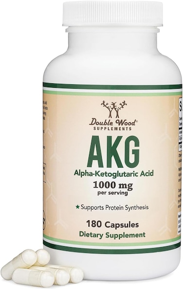 Double Wood Supplements AKG (Alpha Ketoglutarate) 1,000mg Per Serving (180 Capsules) Different and May Be More Effective Than AAKG (Recently Studied for Anti-Aging Properties)