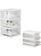 Beauenty Shoe Storage Organizer, Clear Installation-free Foldable Stackable Shoe Box Pack, Portable Cabinet Rack (Transparent)