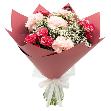 باقة عيد الحب المكونة من 6 ورود ودب محشو