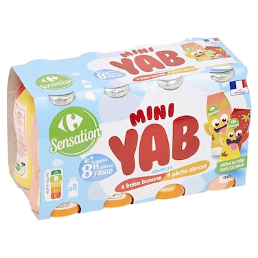 Carrefour Kids Drinking Yogurt, Strawberry, Banana, Peach and Apricot, 100g, Pack of 10