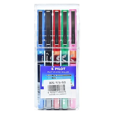Pilot V5 Hi-tec Colour Rollerball Pen 5 PCS