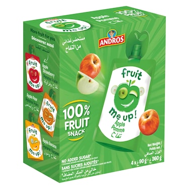 Andros Fruit Me up Apple, 90g Pack of 4