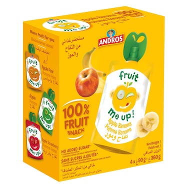 Andros Fruit Me up Apple Banana, 90g Pack of 4