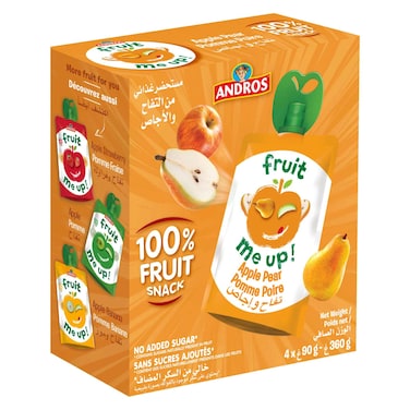 Andros Fruit Me up Apple Pear, 90g Pack of 4