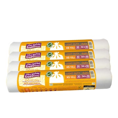 Enviro Guard 10 Gallon Garbage Bag XS 54x60cm 30 Garbage Bags Pack of 4