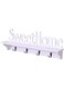 LINGWEI White Sweet Home Key Hooks Holder with Shelf(4-Hook Rack) Wooden Hanging Coat Key Holder Floating Shelves Home Office Wall Decoration.