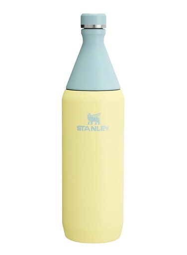Stanley All Day Slim Bottle 20oz Leakproof Twist Lid Insulated Stainless Steel Water Bottle for Travel Gym &amp; Outdoor BPA-Free Azure
