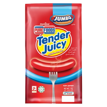 Pure Foods Jumbo Tender Juicy Chicken Franks, 1kg