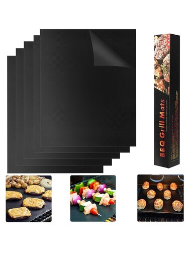Pieces Barbecue Grill Mat, 40 cm x 33 cm Non-stick Grill Mat, Reusable Barbecue Mat, for Gas Barbecue, Oven, Charcoal Barbecue, Electronic Grill.
