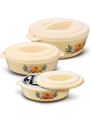 BLACKSTONE Hotpot Pridehome Casserole Stainless Steel Insulated Casserole Hot Pot Keeps Food Hot for long time - Pridehome (3 Pc SET 2.5L, 3.5L, 5L)