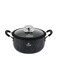 Smile Granite Non-Stick Soup Pot 2.5L   Durable Multi-Layer Granite Coating   Heat-Resistant Handles &amp; Glass Lid   Easy-Clean Cooking Pot
