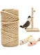 HezzLuv 164FT/50M Cat Scratching Sisal Rope, 6mm Thick Natural Jute Rope for Scratch Posts, Cat Trees, DIY Projects, Sisal Rope for Cat Scratcher with 2 Cat Mouse Toys (Natural, 164ft)