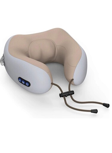 Travel Pillows For Sleeping Airplane, Electric Neck Massager Soft Comfortable Breathable U-Shaped Memory Foam Massage Neck Pillow For Car Home And Office