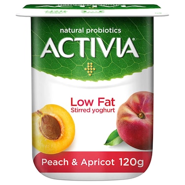 Activia Low Fat Peach and Apricot Yoghurt, 120g
