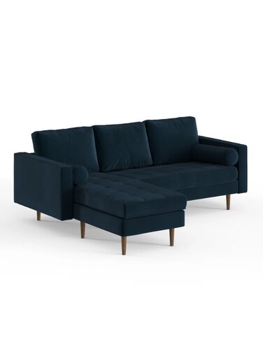 Luxurious Geo Velvet Sectional – L-Shaped