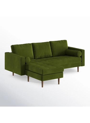 Luxurious Geo Velvet Sectional – L-Shaped