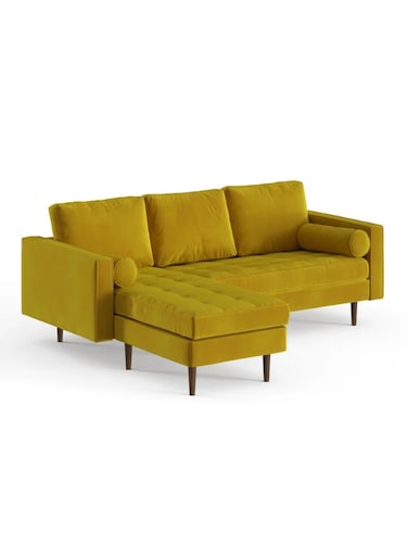 Luxurious Geo Velvet Sectional – L-Shaped