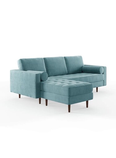 Luxurious Geo Velvet Sectional – L-Shaped