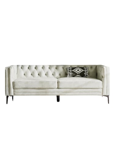 Upholstered Button-tufted Sofa with Metal Legs