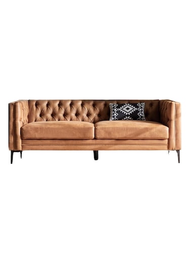 Upholstered Button-tufted Sofa with Metal Legs