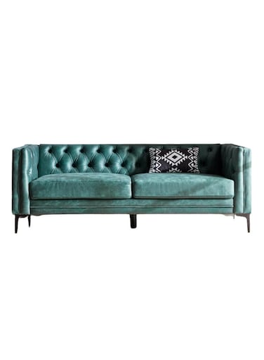 Upholstered Button-tufted Sofa with Metal Legs