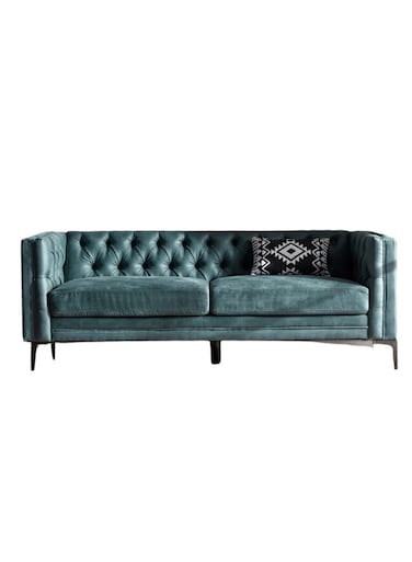 Upholstered Button-tufted Sofa with Metal Legs