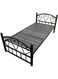 Full Heavy Duty Single Steel Bed Black 90x190Cm