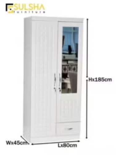 2 Door Wooden Wardrobe Cabinet Cupboard Engineered Wood Perfect Modern Stylish Heavy Duty