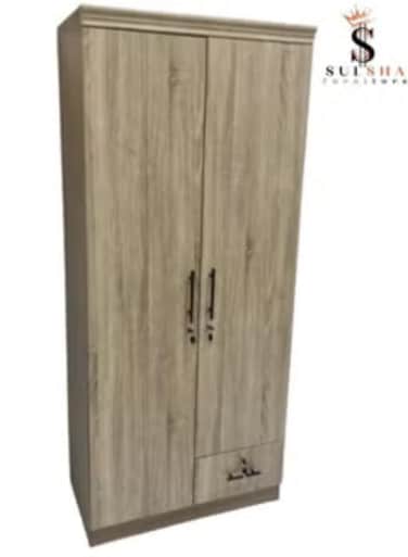 2 Door Wooden Wardrobe Cabinet Cupboard Engineered Wood Perfect Modern Stylish Heavy Duty