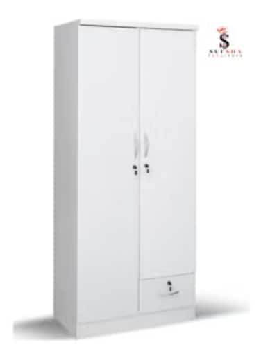 2 Door Wooden Wardrobe Cabinet Cupboard Engineered Wood Perfect Modern Stylish Heavy Duty