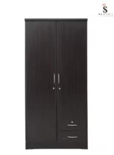 2 Door Wooden Wardrobe Cabinet Cupboard Engineered Wood Perfect Modern Stylish Heavy Duty Wenge