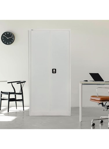 2 Door Steel Full shelf Cabinet Grey 180x90x45centimeter