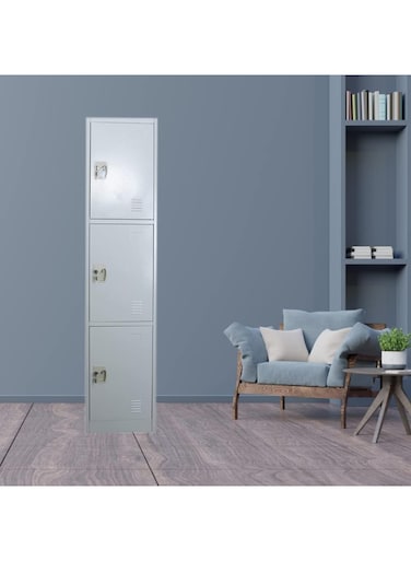 3 Door locker White 180x38x45cm